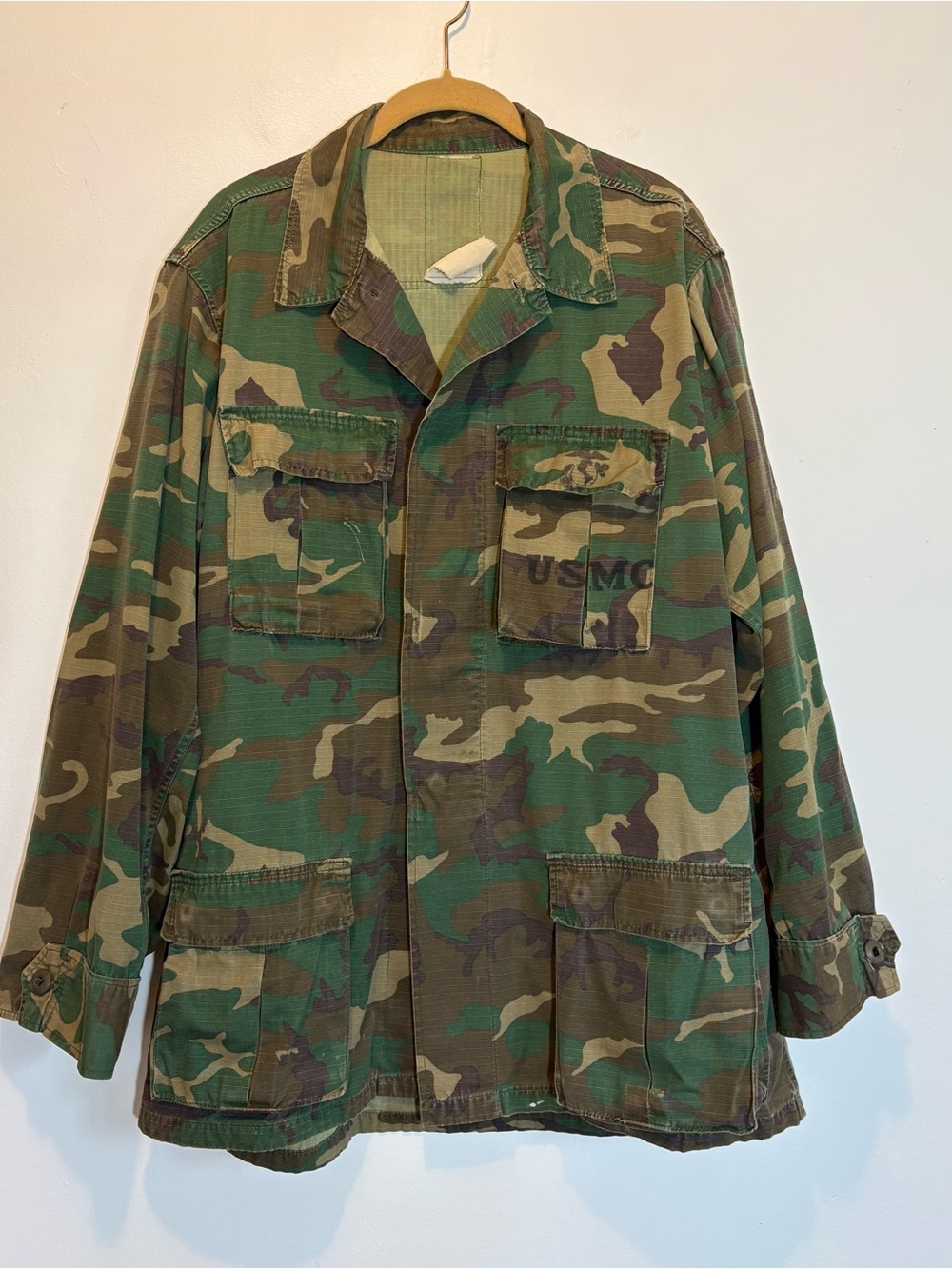 Vintage USMC Camo Combat Jacket Hot Weather Large